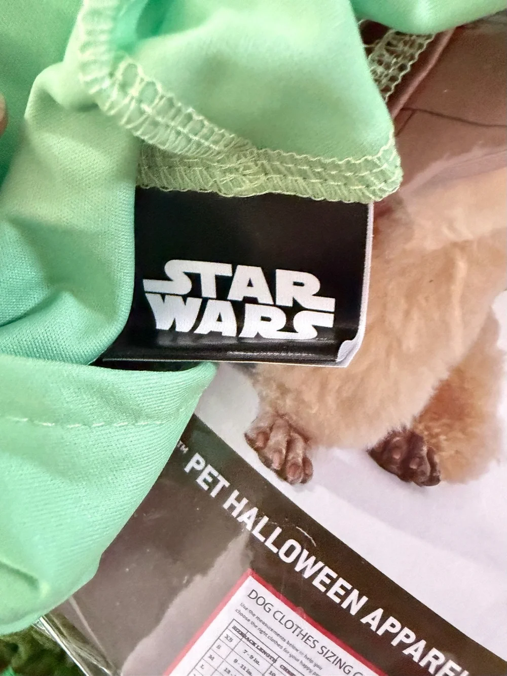 Disney Star Wars Grogu Pet Dog Costume - Green & Brown Sz XL Halloween Party